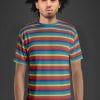 All Over Rainbow printed Men's T-Shirt with Funk Hero Emblem on the sleeve