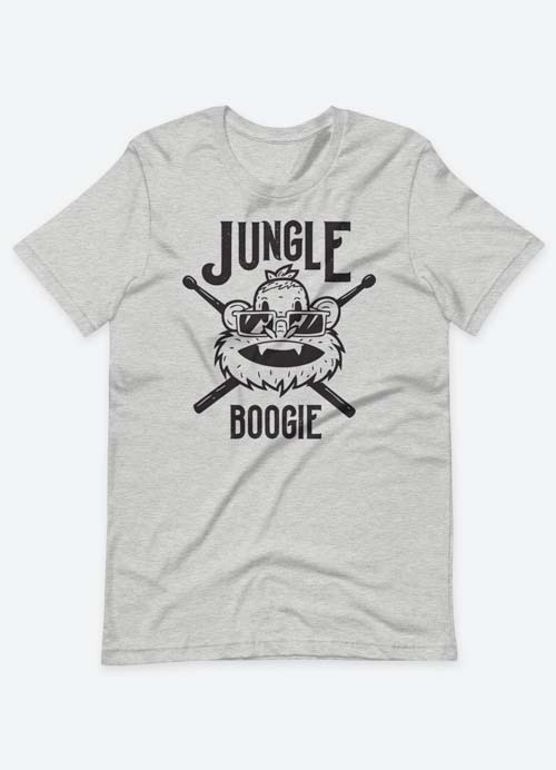 Jungle Boogie Drummer Monkey Homage To Kool & The Gang Graphic Tee Athletic Heather